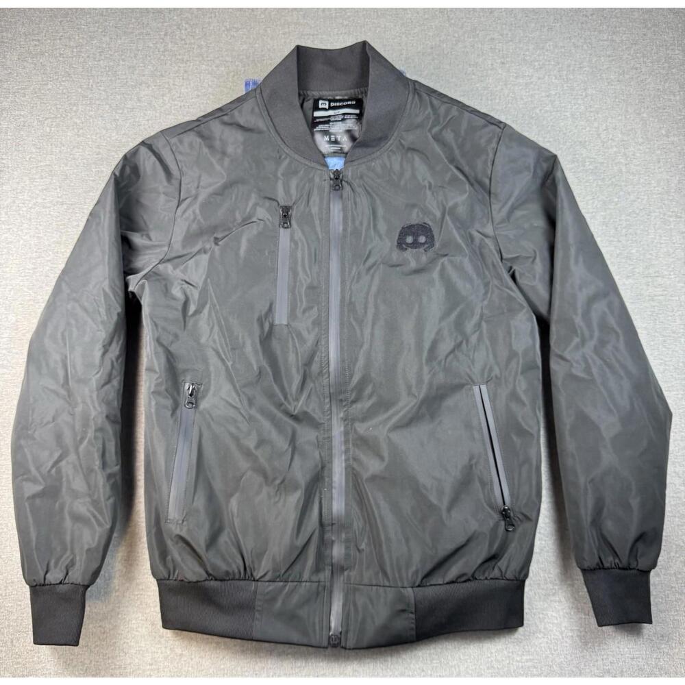 Discord Meta Threads Bomber Jacket Black Small S Quilted Liner Official Merch